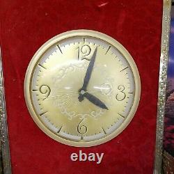 Vintage Lanshire Clock Gold Frame Planter Jesus Picture Wall Decor Christian