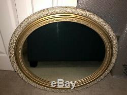 Vintage Ornate Gold Filigree Oval Wall Mirror 75cm x 65cm
