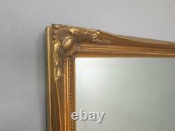 Vintage Ornate Gold Framed Bevel Edge Mantle Wall Mirror