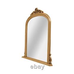 Vintage Ornate Gold Wall Mirror Baroque Arch Framed Wooden Decorative Mirrors UK
