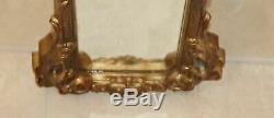 Vintage Pair 1970s Gold Tone Carved Resin Frame Wall Mirror
