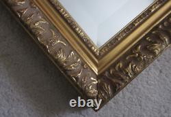 Vintage Rectangular Gold Painted Decorative Framed WALL MIRROR 60 x 50 cm