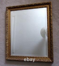 Vintage Rectangular Gold Painted Decorative Framed WALL MIRROR 60 x 50 cm