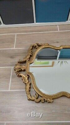 Vintage Regency/antique Gilt Gold Colour Wooden Frame Beveled Wall Mantel Mirror