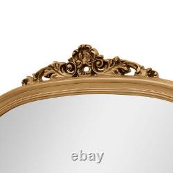 Vintage Retro Wall Mirror Floral Wood Frame Wall Hanging / Leaning Ornate Mirror