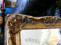 Vintage Rococo French Antique Style Ornate Gold Gilt Gild Frame Wall Mirror