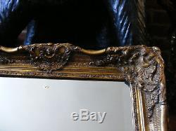 Vintage Rococo French Antique Style Ornate Gold Gilt Gild Frame Wall Mirror