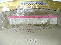 Vintage Shadow Box Gold Framed Antique Folding Hand Fan Signed Large Wall Art