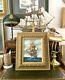 Vintage Ship Nautical Signed Painting In Vintage Golden frame Beautiful Wall Art