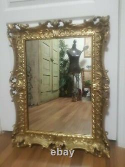 Vintage Syroco Hollywood Regency Gold Gilt Ornate Framed Wall Mirror 28.5x22.5