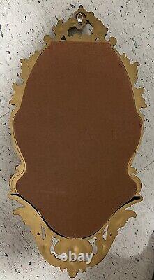 Vintage Syroco Ornate Molded Frame Mirror With Self Shiny Gold Wall Decor