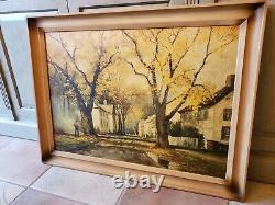 Vintage Wall Art Robert Wood Golden Maples Framed Repro 41 x 31 Mid Century MCM