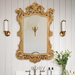Vintage Wall Mirror Baroque Carved Framed Bathroom Makeup Mirror Hallway Decor