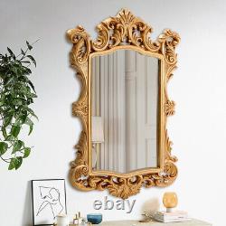 Vintage Wall Mirror Baroque Carved Framed Bathroom Makeup Mirror Hallway Decor