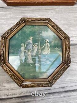 Vintage set of 5 pictures vintage frames ready made gallery wall 8 sided