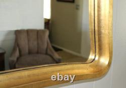 Vintage thick gold framed wall mirror Hollywood Regency Italian 35