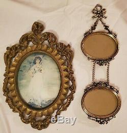 Vtg 18pc Lot Wall Decor Mirrors Shelves Frames Made in Italy Floral Gold White
