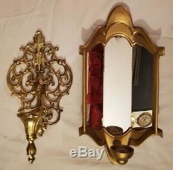Vtg 18pc Lot Wall Decor Mirrors Shelves Frames Made in Italy Floral Gold White