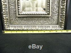 Vtg. ENTREE LaBarge Silver Gilded Accent Wall Mirror with Black Frame 14 x 12