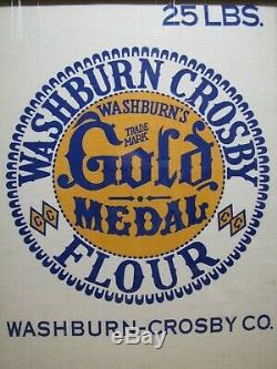 WASHBURN CROSBY GOLD MEDAL FLOUR Framed Sack Feed Seed Farm Ad Wall Plaque Sign