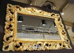 Wall Mirror 85x62 cm Antique Baroque in Gold Frame with Facetteschliff Woe
