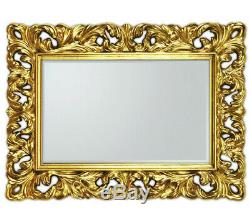Wall Mirror 85x62 cm Antique Baroque in Gold Frame with Facetteschliff Woe