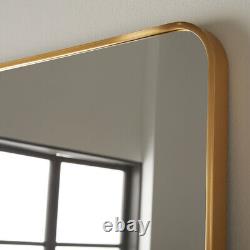 Wall Mirror Camden Rectangular Brushed Gold Metal Frame- H150cm x W85cm x D3cm