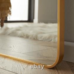 Wall Mirror Camden Rectangular Brushed Gold Metal Frame- H150cm x W85cm x D3cm