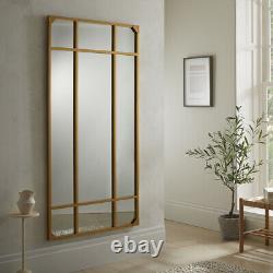 Wall Mirror Jersey Industrial Rectangular Full Length Gold Frame-H 160cmx W 80cm