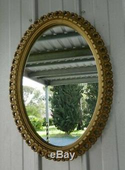 Wall Mirror Oval Gold Frame Hanging Stunning Vintage