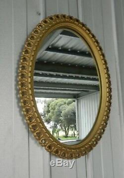 Wall Mirror Oval Gold Frame Hanging Stunning Vintage