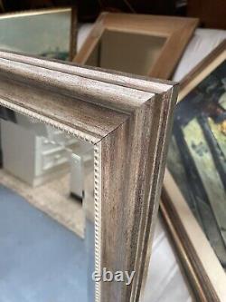 Wall Mirror, Portrait, Distressed Wooden Frame (#2), 705mm x 1010mm x 30mm