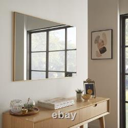 Wall Mirror Rectangular Gold Frame Modern Contemporary H 90cm x W 60cm-Islington