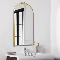 Wall Mounted Mirror Arched Metal Frame Retro Bathroom Bedroom Living Room Vanity