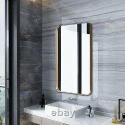 Wall mirror with metal frame for bathroom dressing room Hallway Rectangular