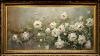 White Roses Garden Vintage Oil Painting Framed Art Screensaver For Tv