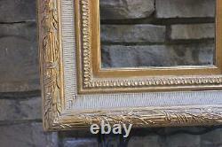 Wide Gold Regency Wood Frame Holds 16 x 12 Artwork Museum Frame Vintage