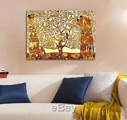 Wieco Art Tree of Life Large Canvas Prints Wall Art by Gustav Klimt Classical