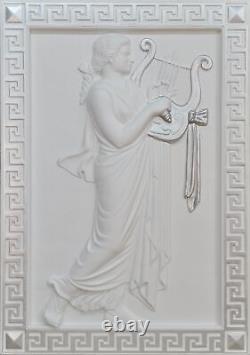 Woman With Lyre Wall Relief Antique Style Painting Antique Handmade God Picture