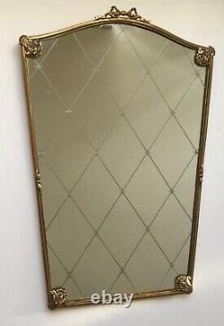 Wonderful HQ Louis XV Style French engraved Mid Century Wall Mirror brass Frame