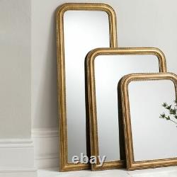 Worthington Large Classic French Style Gold Beaded Long Wall Mirror 147cm x 56cm