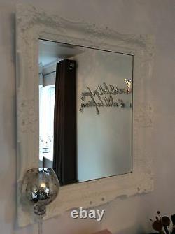 XL WHITE Mirror Shabby Chic Ornate Decorative Wall Mirror Choice of Colour