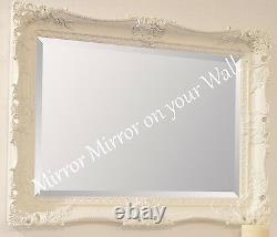 XL WHITE Mirror Shabby Chic Ornate Decorative Wall Mirror Choice of Colour