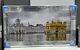 XXL Latest Golden Temple Sikh Liquid Art Wall Frame Chrome Look 110x90cm