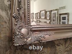 X LARGE Antique Silver Shabby Chic Ornate Decorative Wall Mirror FREE POSTAGE