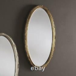 Yearn Ornate Oval Accent Mirror Wall Mounted, Plastic Frame Gold 71H x 43W