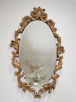 \uD83D\uDD4AREFLECTWELL Rococo Style Vintage Gold Oval Bevelled Wall Mirror Height 86cms