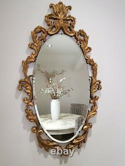 \uD83D\uDD4AREFLECTWELL Rococo Style Vintage Gold Oval Bevelled Wall Mirror Height 86cms